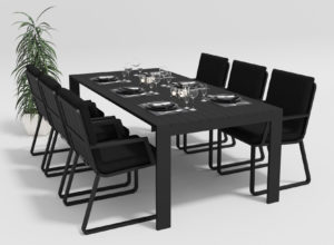 Садовая мебель из алюминия Malia 220 model 2 black | Brafabrika