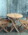 Комплект мебели из тика "Borneo", Стол d 70 + 2 Стула