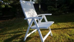 Фото -Кресло плетеное "Dream" white. Европейская мебель класса Otdoor. Обеденное раскладное кресло из ротанга искусственного белый цвет.