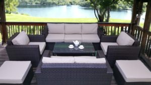 Acoustic maxi комплект плетеной мебели с коричневыми диванами