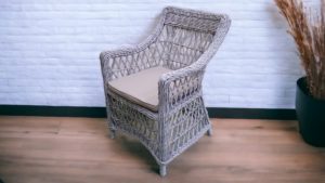Beatrix white grey кресло плетеное