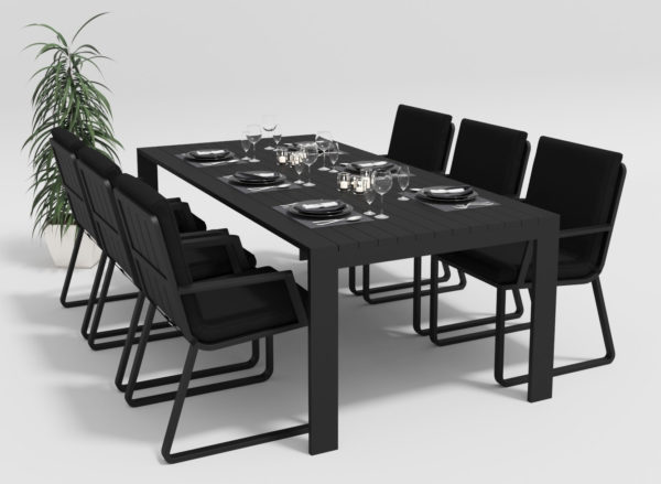 Садовая мебель из алюминия Malia 220 model 2 black | Brafabrika