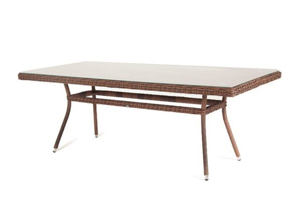 Латте плетеный стол из искусственного ротанга 200х90см цвет коричневый