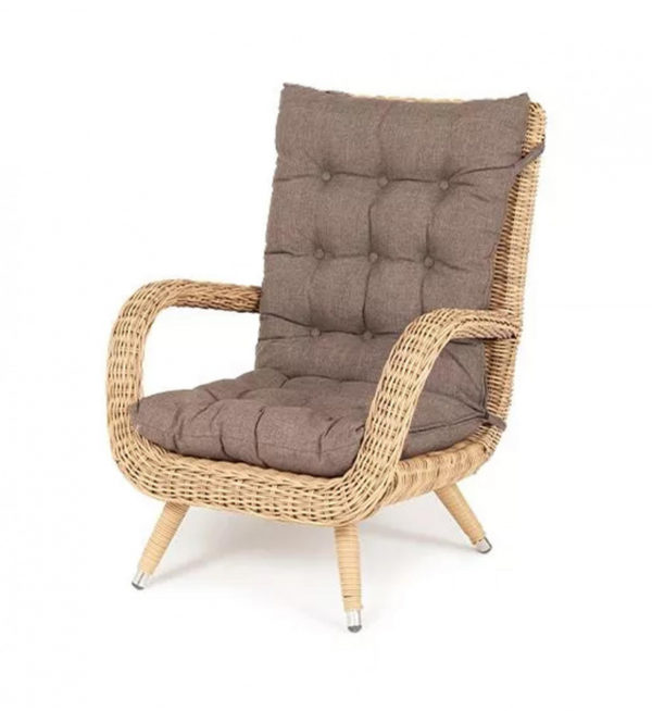 Толедо кресло плетеное с подушками цвет соломенный