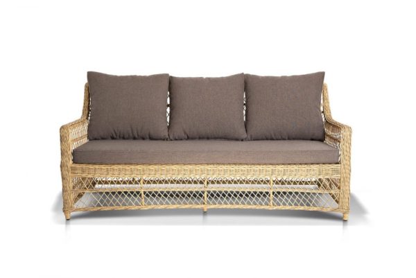 Grand Latte диван 3-х местный из искусственного ротанга цвет соломенный