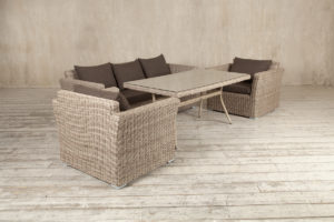 Плетеная мебель "Arvada" lounge + dining beige| Brafabrika
