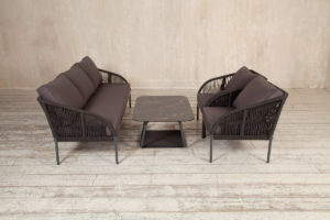 Плетеная мебель из роупа "Canas" lounge 5 seat darck grey