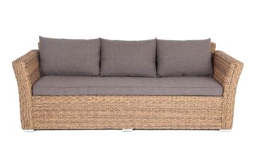 Капучино диван из ротанга (гиацинт) трехместный цвет соломенный