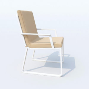 Кресло из алюминия обеденное "Alba" white/beige