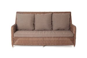 Гляссе диван из искусственного ротанга 3 места цвет коричневый