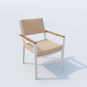 Кресло из алюминия обеденное "BONTA" white/beige