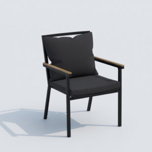 Кресло из алюминия обеденное "FESTA plus" carbon/anthacite | Brafabrika