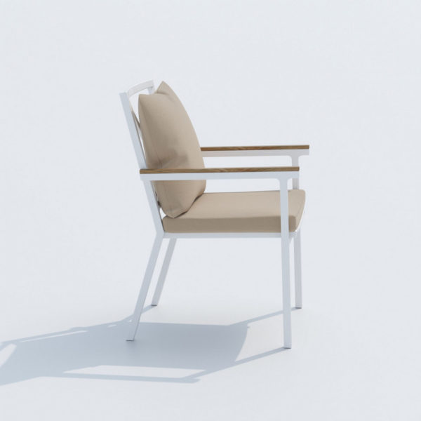 Кресло для террас FESTA plus бежевый - белый каркас