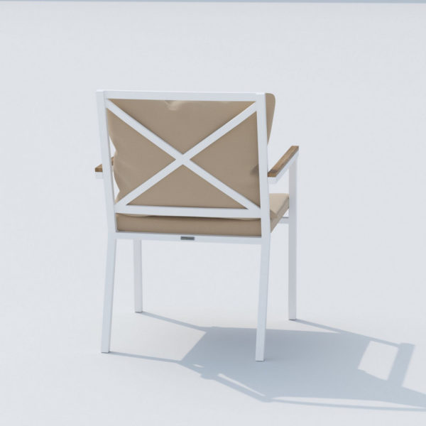 Кресло уличное обеденное FESTA plus бежевый - белый каркас