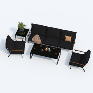 Мебель алюминиевая для веранды FESTA lounge black