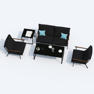Мебель из алюминия "FESTA" carbon/black лаунж зона с 2-х местным диваном