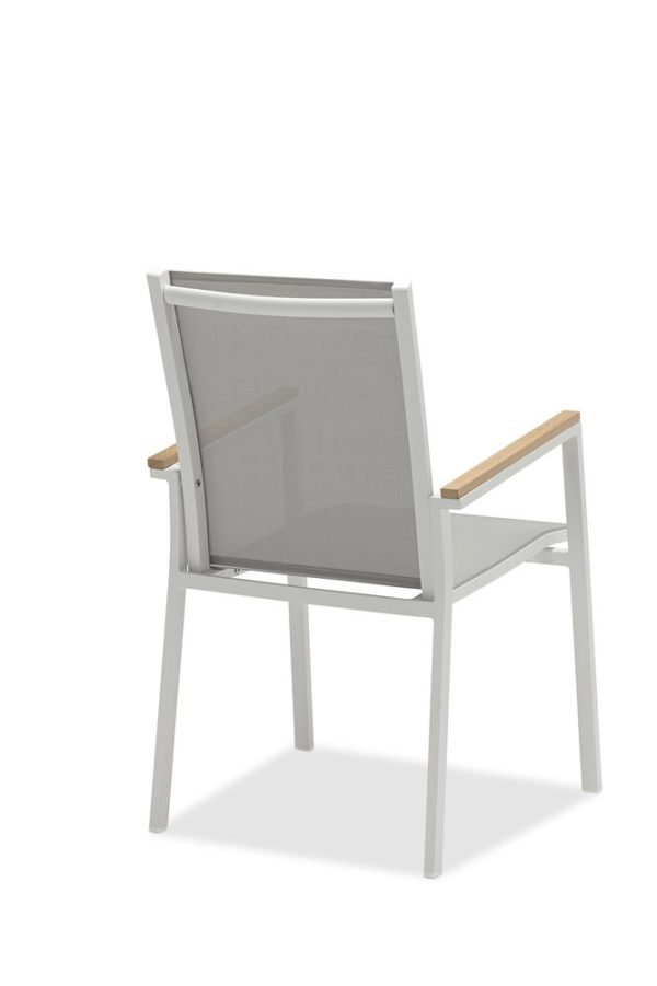 Sater Уличный стул белый + серый, алюминий + текстилен