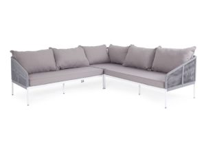Канны угловой модульный диван из роупа (веревки), цвет светло-серый