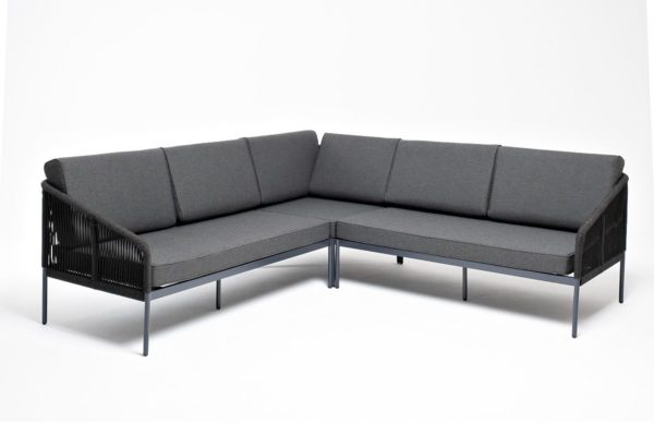 Канны угловой модульный диван из роупа (веревки), цвет темно-серый
