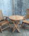 Комплект из тика обеденный Borneo, Стол d70, H74 см + 2 Кресла с подлокотником