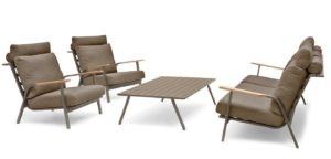 Malmo с 3-х местным диваном, комплект лаунж мебели коричневый