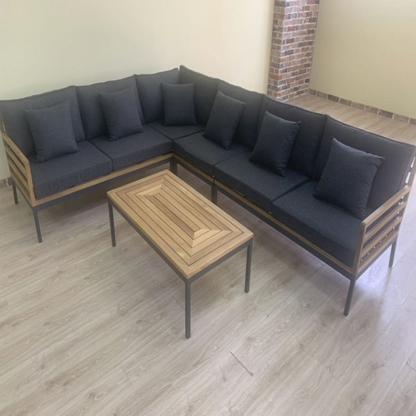 Мебель из тика Лаунж зона Egmont угловой диван + стол