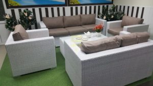 Плетеная мебель "Eldorado" lounge classica 3+2, стол box, белый